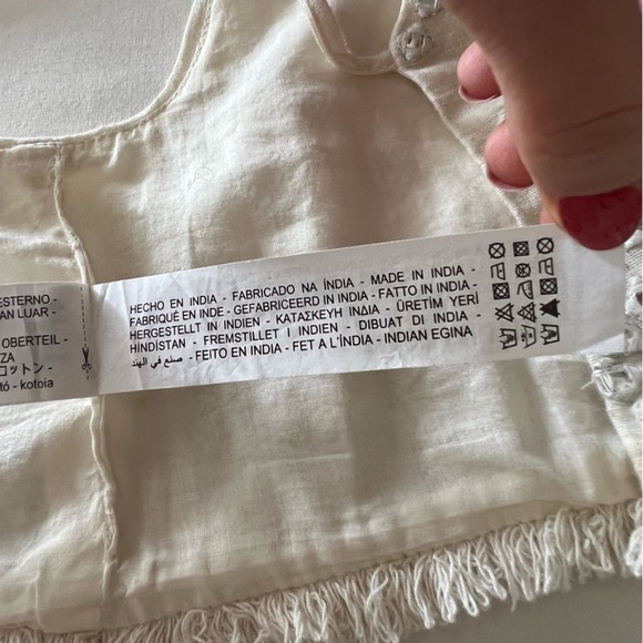 Zara Cream Embroidered Mirror Crop Top - Picture 12 of 16